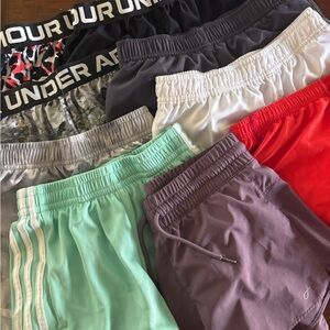 9 Pairs Of Girls Mixed Athletic Shorts Youth Medium (1 large)